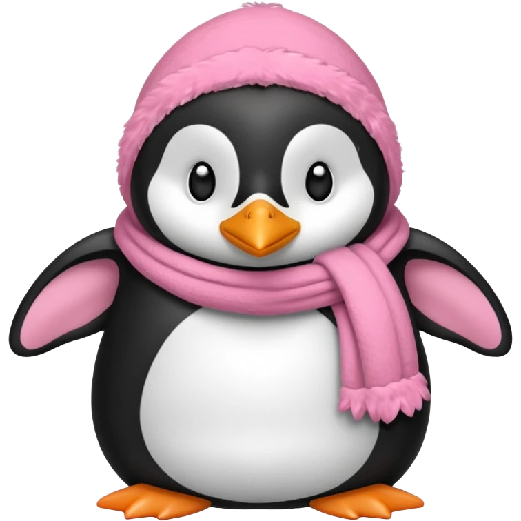 Ein Pinguin mit einer Kuschel Decke in Rosa der sich ein Kuschelt emoji