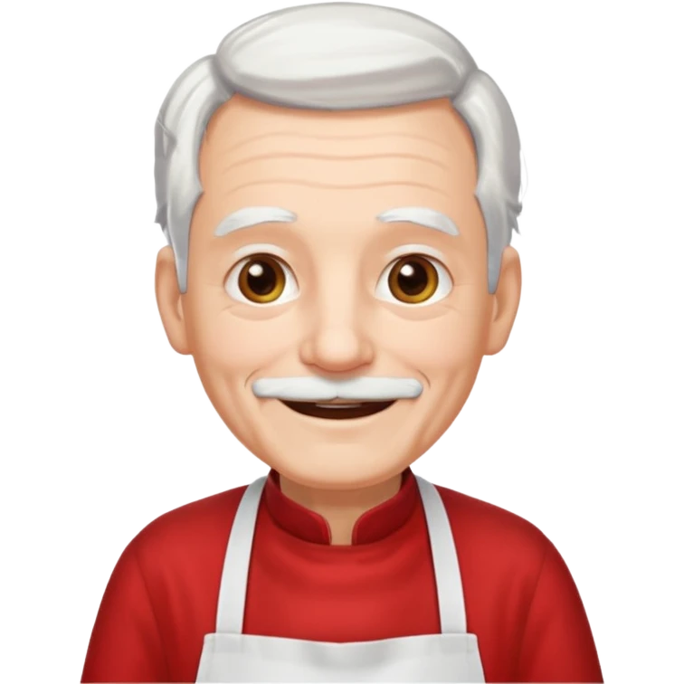 ai aik old man with white hair wearing red appron emoji