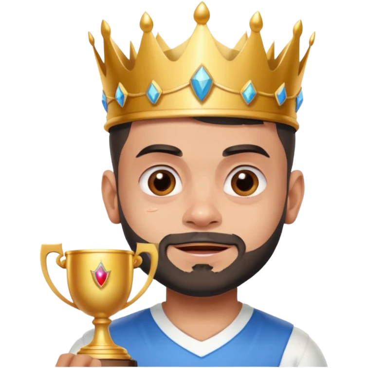 Virat Kohli with tears of joy with crown and trophy  emoji