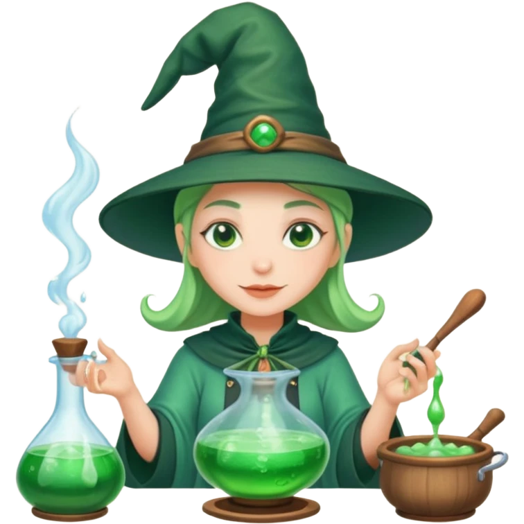 green witch cooking potion emoji