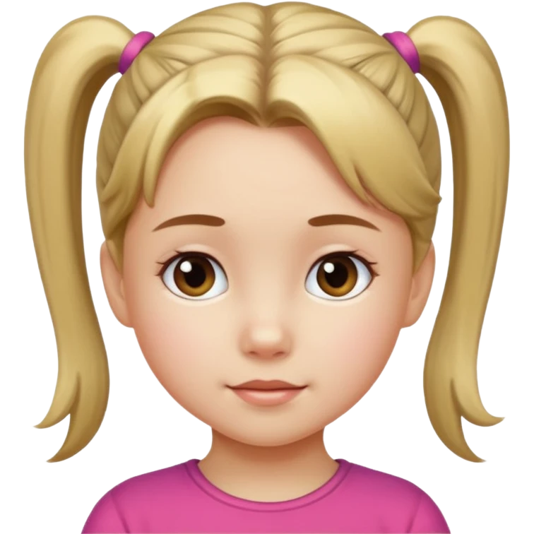 una chica pequeña con una cola  emoji
