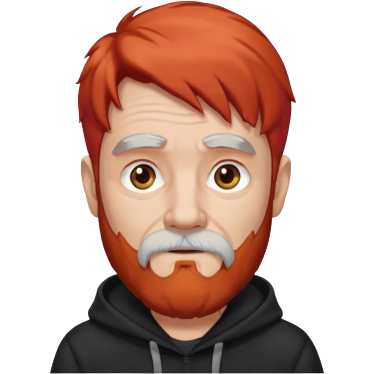 old man with red hair and black hoodie emoji