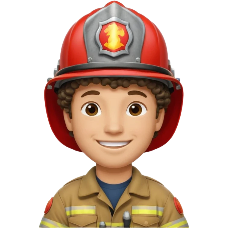 fireman with curly hair  emoji