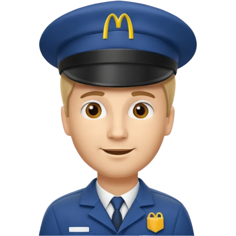 caucasian male McDonald's worker emoji