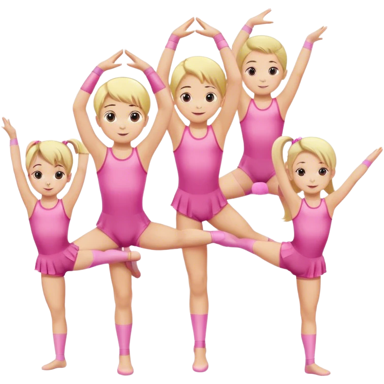 Dance gymnastics kids pink with blonde hair emoji