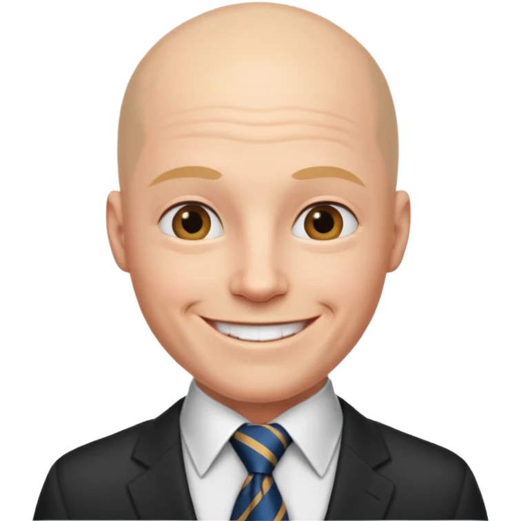 bald with neckties emoji
