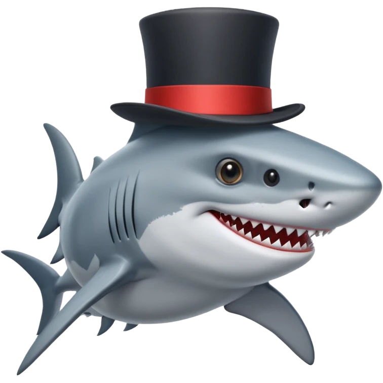 Shark with a top hat emoji