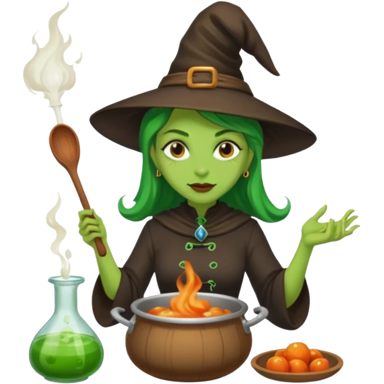 green witch cooking potion emoji