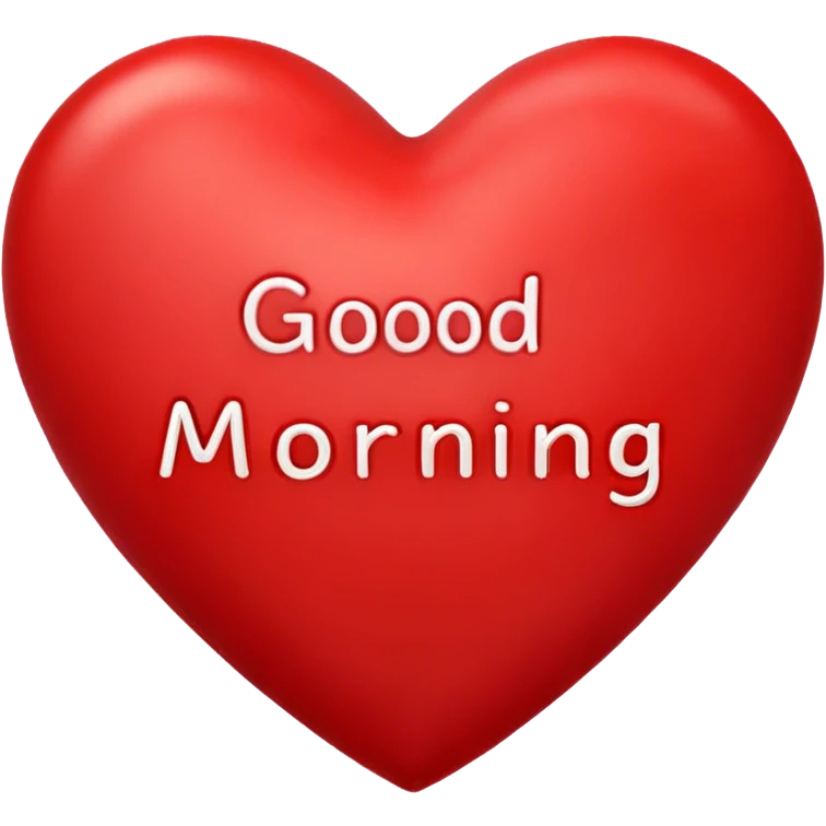 Heart with good morning text emoji