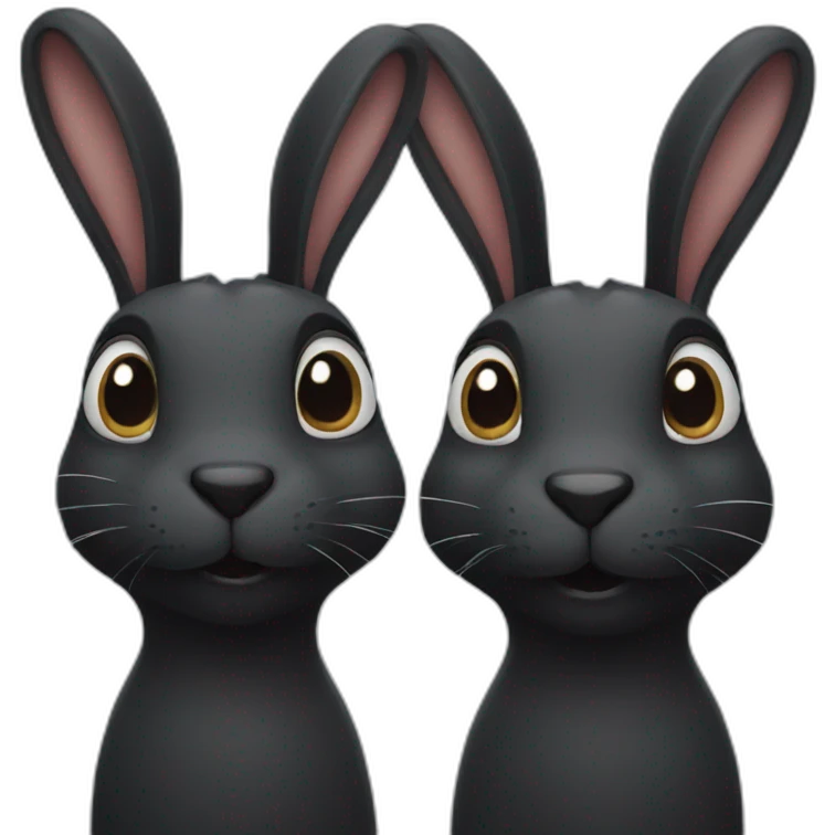 Two black rabbit faces emoji