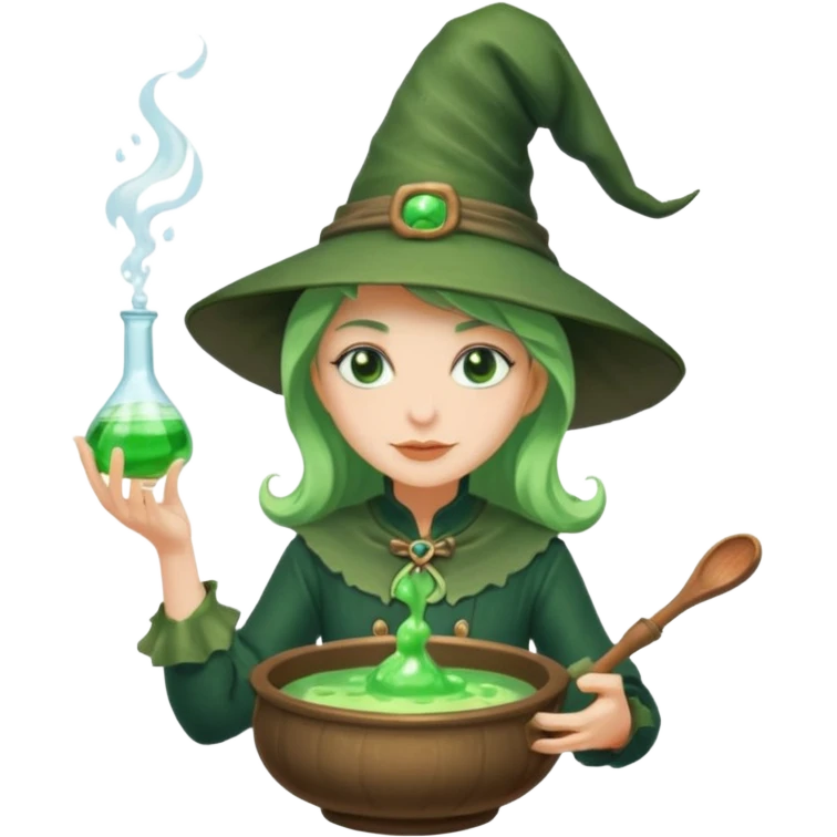green witch cooking potion emoji