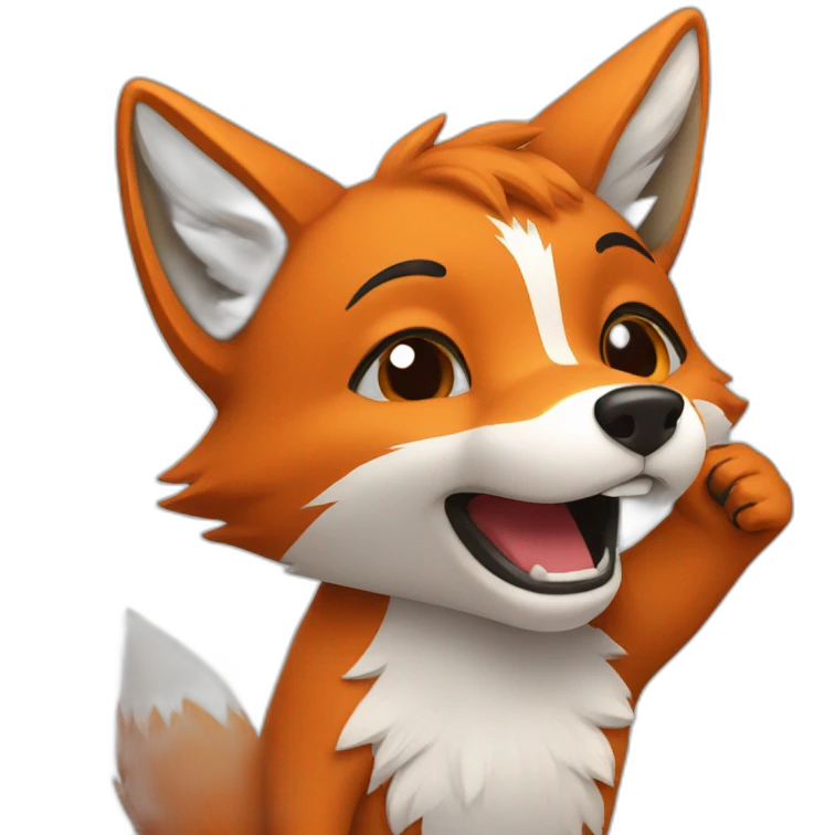 Fox hands up emoji