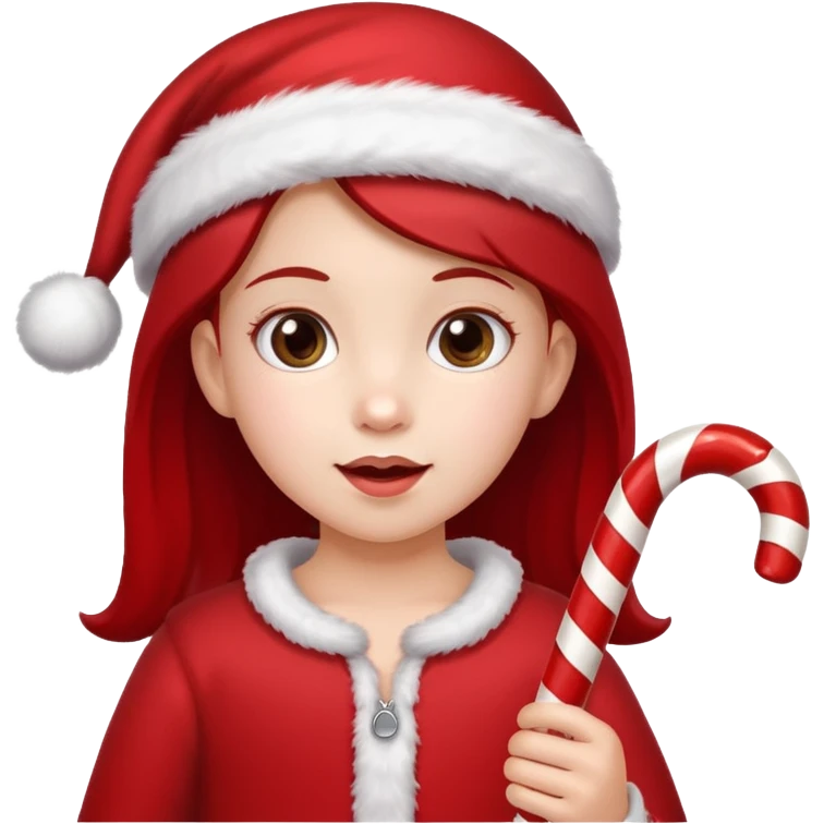 Little Girl with candy canes celebrating Christmas emoji