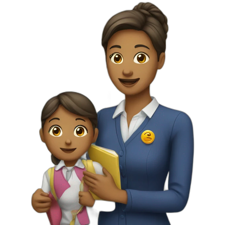 Tution teacher with a child teaching emoji | AI Emoji Generator