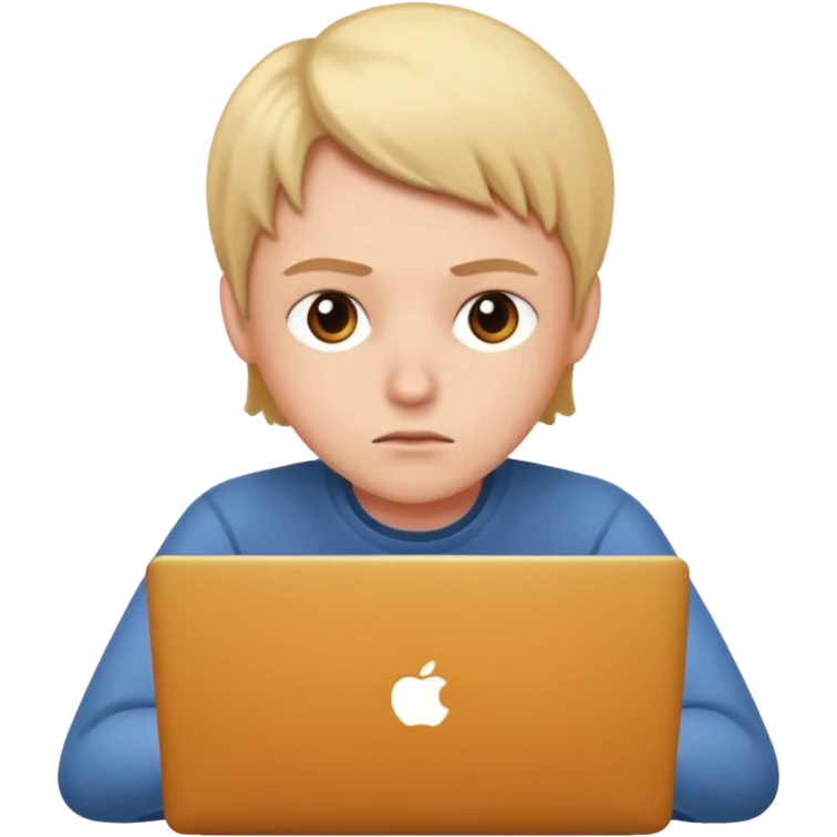 person working working on a laptop facing front emoji