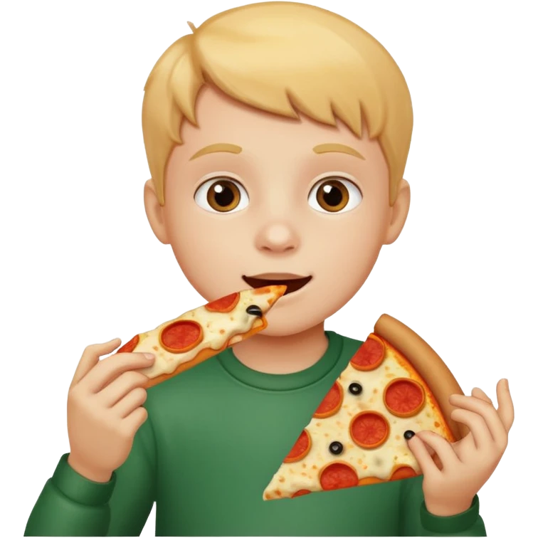 Child with pizza  emoji