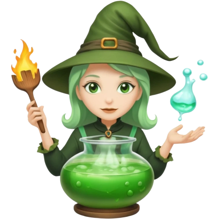 green witch cooking potion emoji