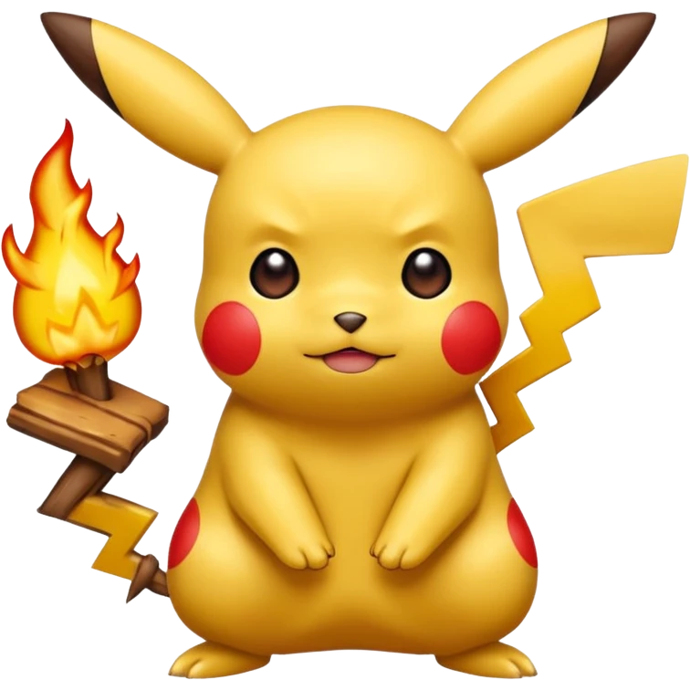 Un Pikachu rouge qui et triste avec des éclairs  emoji