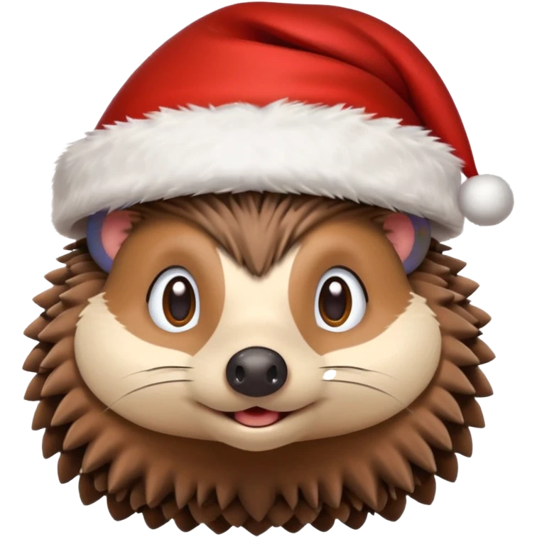 Hedgehog wearing Santa hat emoji