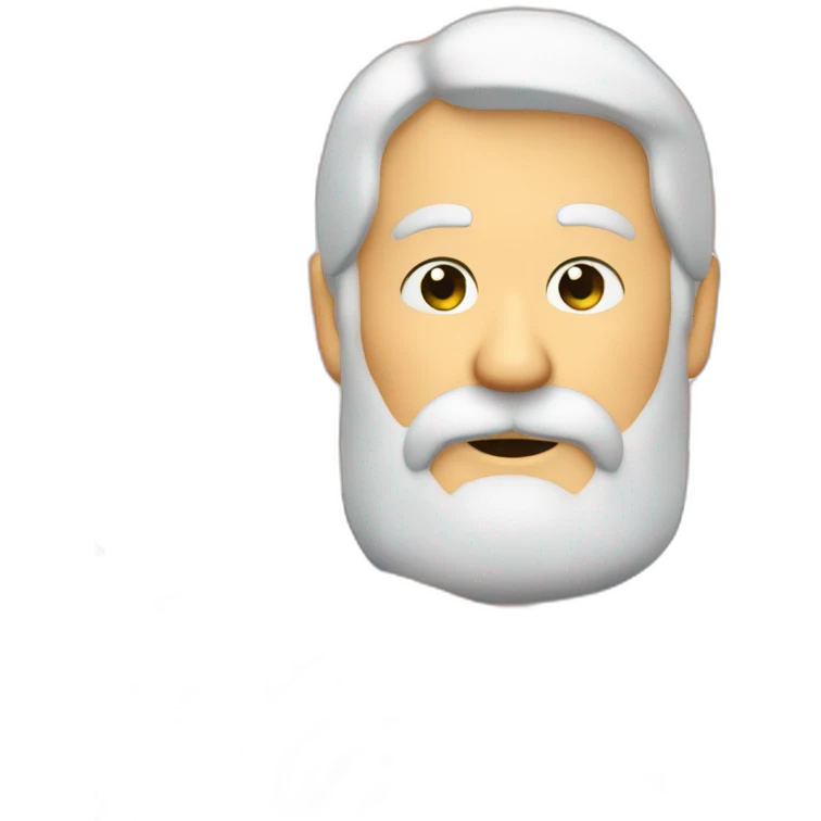 a white bearded man eating raw salmon on a piece of bread with dill on top of it emoji