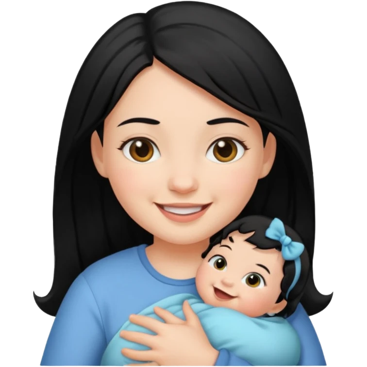 girl black hair baby emoji