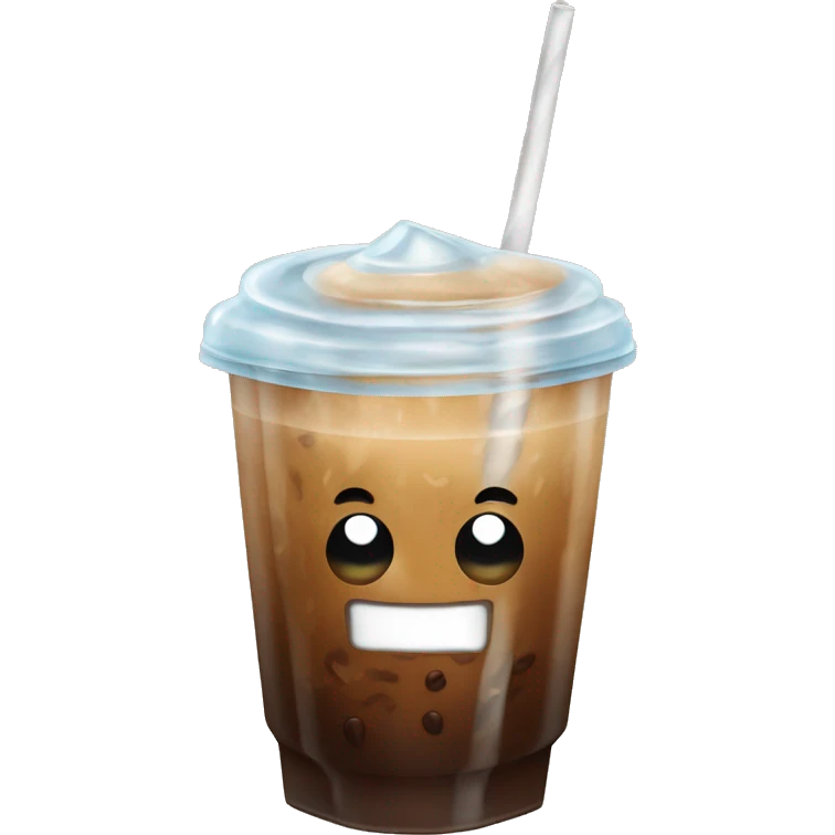 Iced coffee with ice cubes ￼ emoji