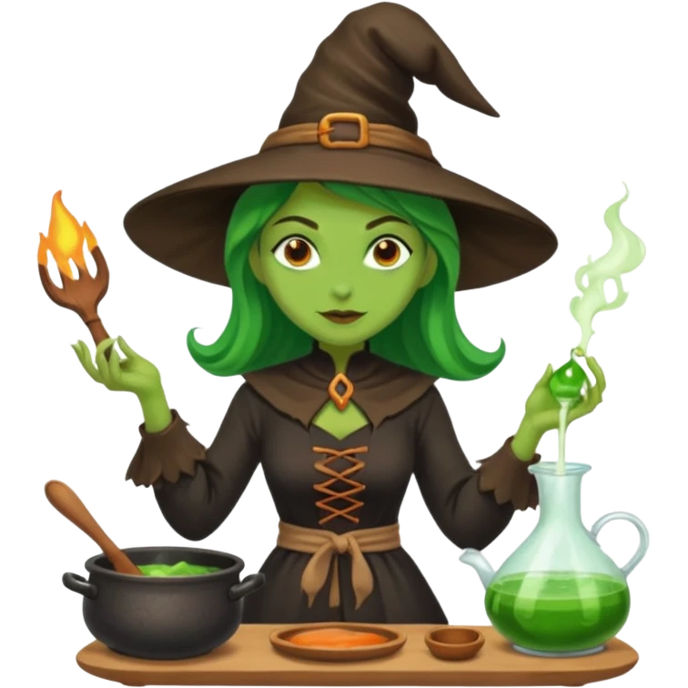 green witch cooking potion emoji