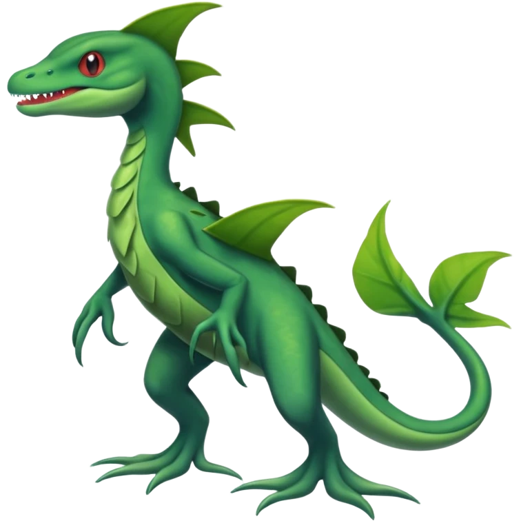 Swampy seaweedy Axew-Grovyle-Inteleon-fusion (full body) emoji