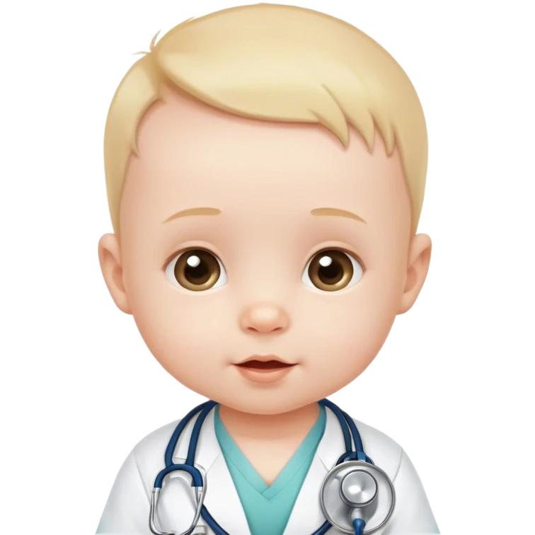 Young baby, 6 months, with a stethoscope emoji