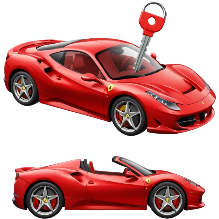red Ferrari key with a red background emoji