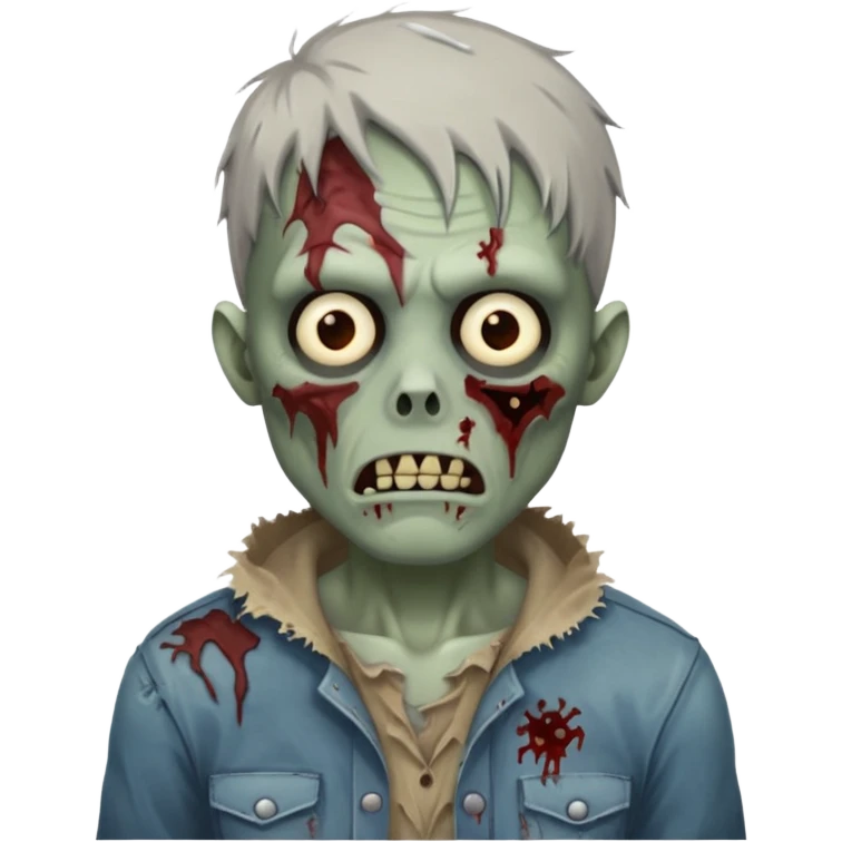 Make a zombie that have a scar in his head like 67 emoji