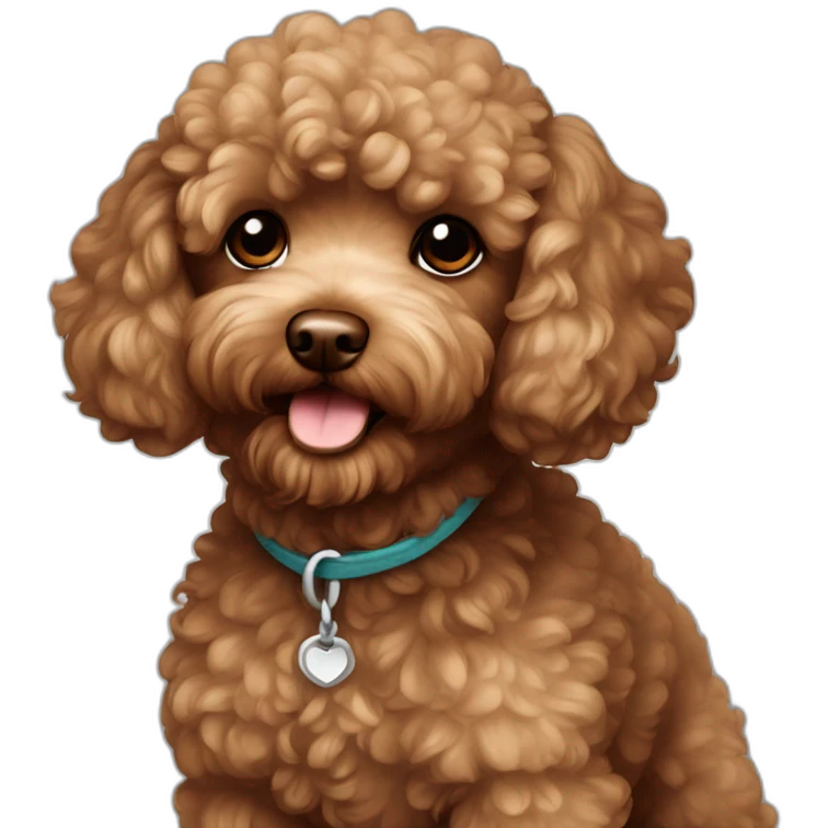 Brown toy poodle emoji
