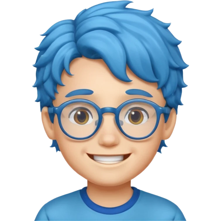 blue wavy haired kid with glasses emoji