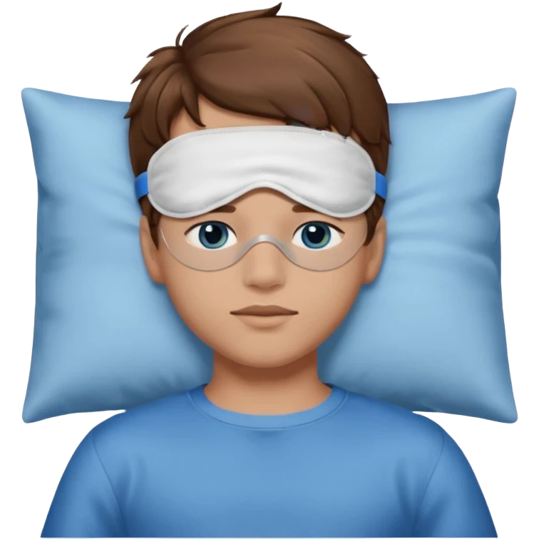 boy with a sleeping mask above head
 emoji