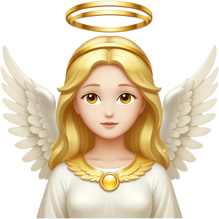 Divine figure with glowing halo and angelic wings emoji