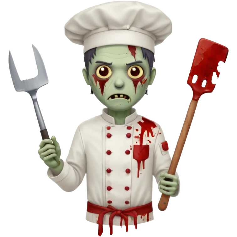 black zombi man chef emoji