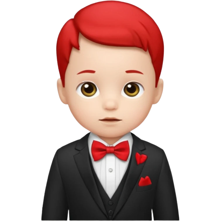 baby boy in suit, with red bow emoji
