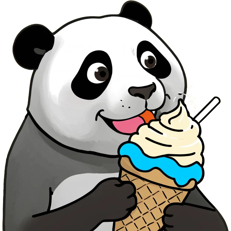Panda eating ice cream emoji