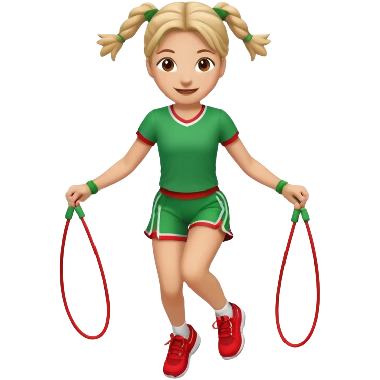jumping rope with christmas color emoji