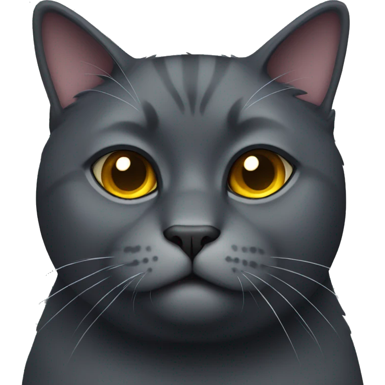 fat dark gray cat emoji