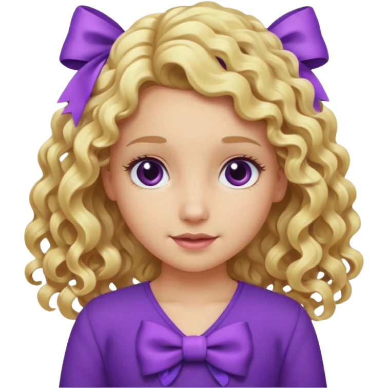 A blonde long cute curly hair make a really everything purple emoji