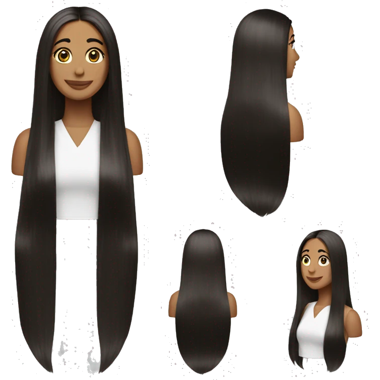 A long straight middle part bussdown wig emoji