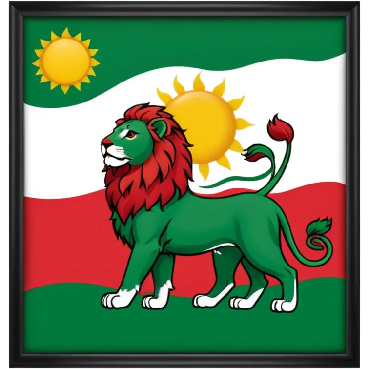 عکس پرچم ایران شیر خورشید emoji