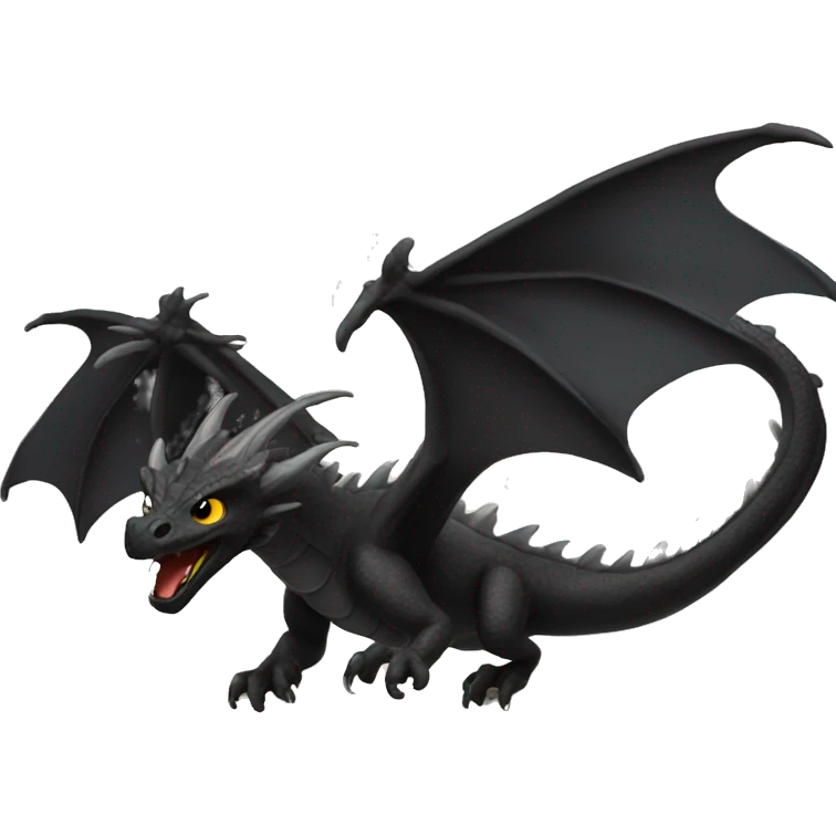 black dragons flying out of book emoji