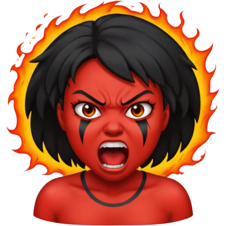 redtsion angry black girl ragebait red face emoji