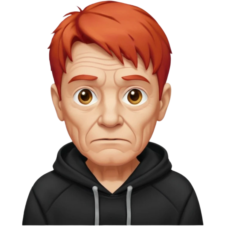 old man with red hair and black hoodie emoji