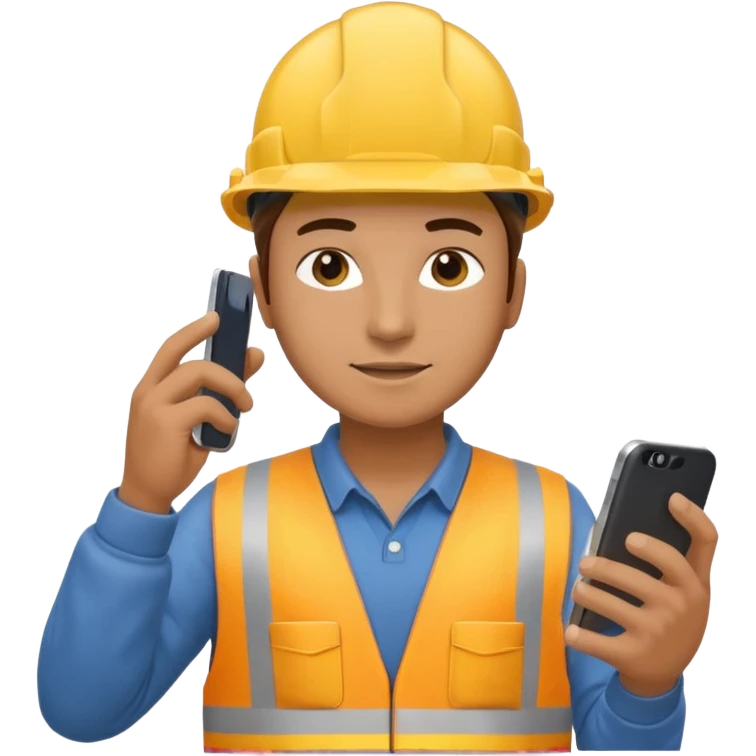 construction worker on his phone emoji