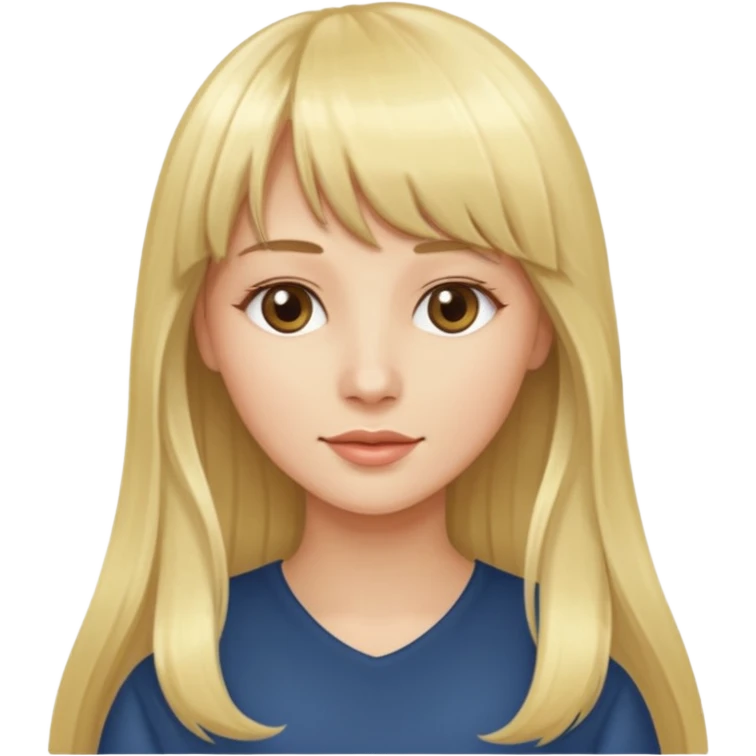 Woman very long flowing blonde hair With BANGS emoji
