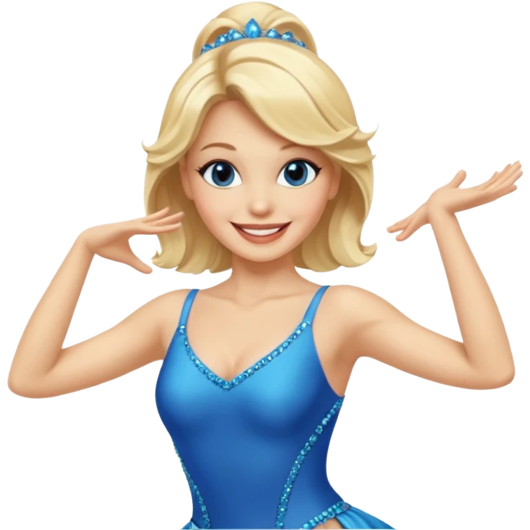 blue jazz style dance costume on blonde emoji