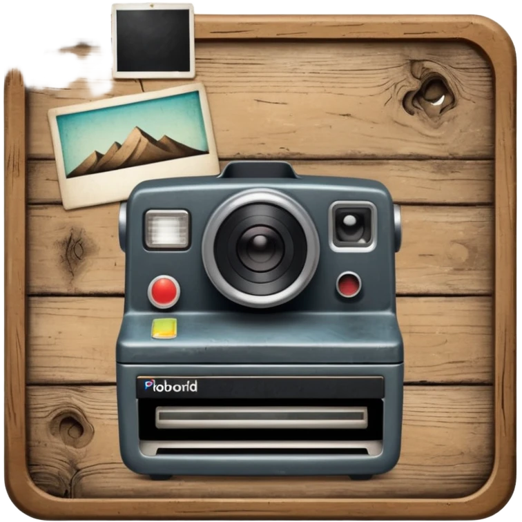 Real board with polaroid photo emoji